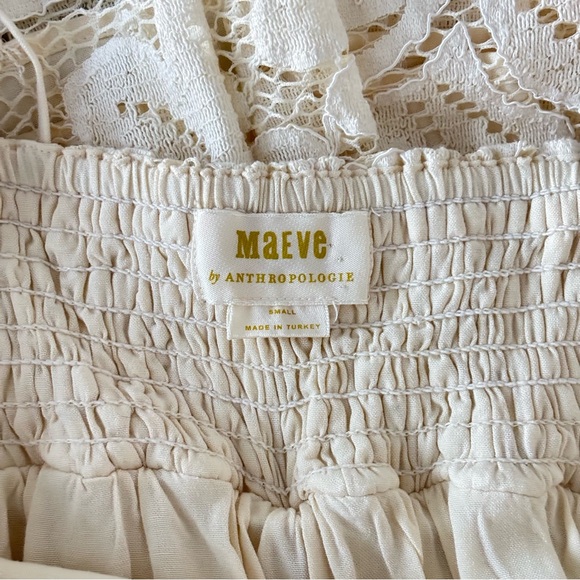 Anthropologie Maeve Ivory Cream Lace Dress Removable Straps to Strapless Boho S - Picture 11 of 12